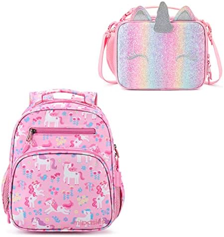 Mibasies Backpack de unicórnio fofo e lancheira para meninas