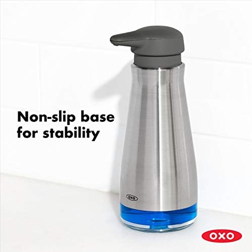 Oxo Good Grips Stronghold Soltion Sinkware Organizador - cinza, tamanho e bom saboneiro de aço inoxidável