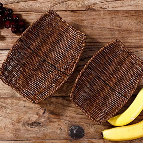 Zerodeko mesa de café bandeja cesta de pão 2pcs frutas cestas alimentos que servem bandeja de cozinha lavar curandeira