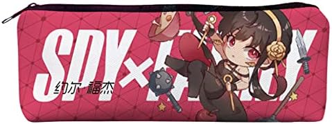 FOEFAIK Anime Spy x Família Anya Lápis Caixa, Caixa de Capacidade de Bolsa de Maquiagem da Bolsa de Caixa de Caixa com Zíper, 5,1 polegadas