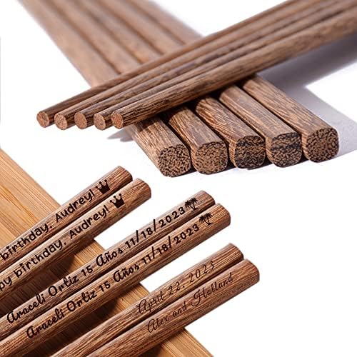 Pauzinhos personalizados de madeira personalizados com nome em massa para iniciantes para iniciantes manchas de bambu personalizadas