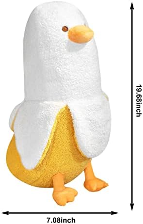 Zawalud banana pato pluk brinquedo fofo macio abraçando pato pato pato de pato de pelúcia