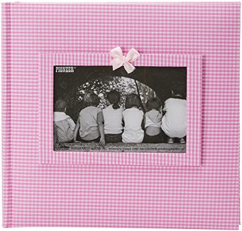 Álbuns de fotos pioneiros de 200 bolsos para o álbum de fotos de moldura de tecido para 4 por 4 por 6 polegadas, rosa