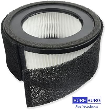 Conjunto de filtros HEPA de reposição de 2 pacote Pureburg compatível com o purificador de ar da sala pequena de trusens
