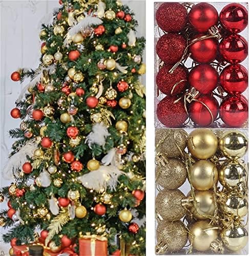 24pcs Bolas de Natal Ornamentos de árvore de Natal de Natal