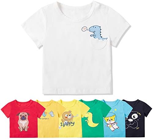 Cotton Fairy Baby menino 7 Pacote de manga curta camisetas camisetas