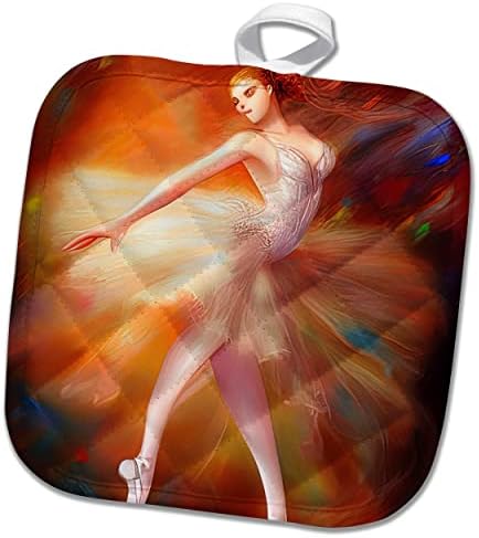 Arte digital de balé 3drose - bailarina fantástica dançando. Presente elegante. - Potholders