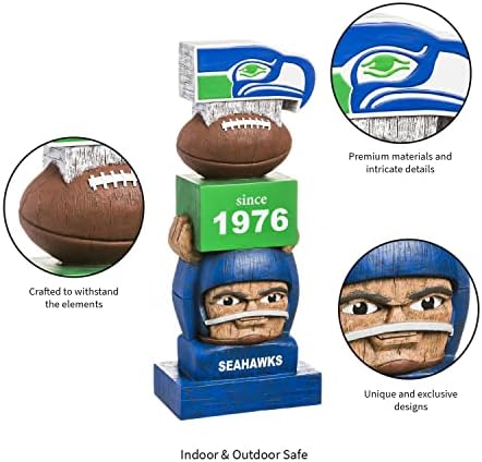 Equipe America America Seattle Seahawks Vintage NFL Tiki Totem estátua