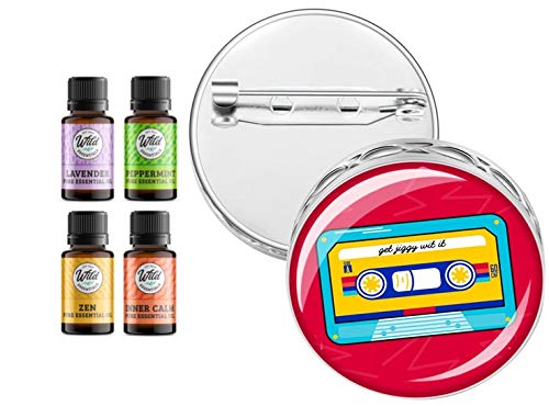 Wild Essentials Facas vermelhas Pino difusor de óleo essencial, conjunto de presentes de broche, aromaterapia, pingente