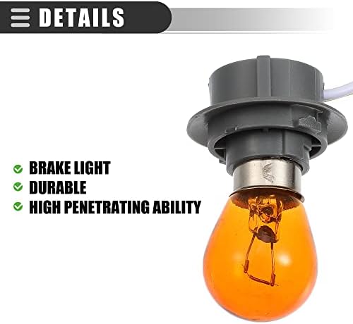 Motoforti Tail Light Lamp Socket e arnês de fiação, lâmpada traseira da luz traseira, para Hyundai Sonata 2011-2014, vidro de plástico de borracha, 92450-3q000, luz amarela, 1 conjunto