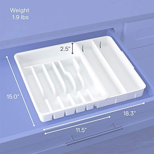 YouCopia Expandable Utensil Bandey DrawerFit Organizer, White.