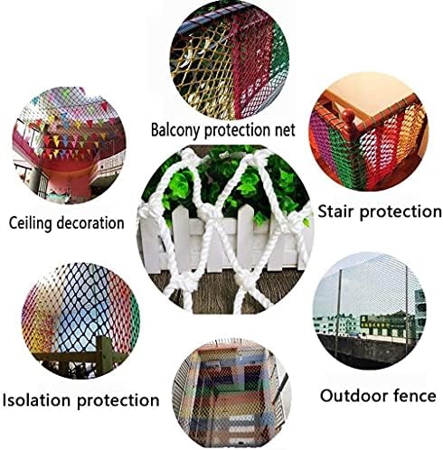 Happlignly Balcony Protective Net, Redação de segurança infantil, rede de pássaros, rede de pegadinha da escada de janela de queda, decoração de jardim da rede líquida de carga líquida de nylon Tamanho da rede: 4mm 12 cm Redação de corda (Tamanho: 3