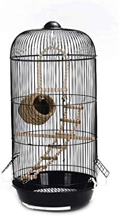 Razzum grande gaiola de pássaro criativo redonda de metal de metal Parrot canário de luxo gaiola de pássaro preto gaiola de papagaio
