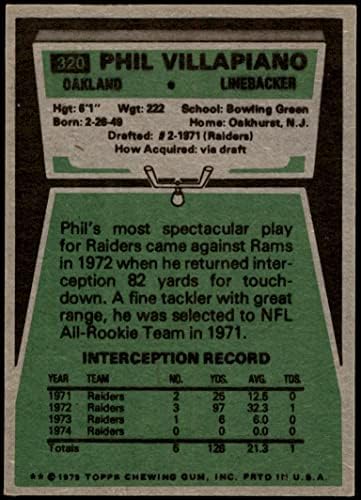 1975 Topps 320 Phil Villapiano Oakland Raiders Ex+ Raiders Bowling Green