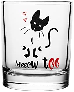 Kitti Kittipie Duo Glassescouples - Glassware SetDog & Cat Design - Bebida de bebida fofa e ela, namorada, namorado, amigo - namorados, engajamento, casamento, presentes de aniversário, transparentes