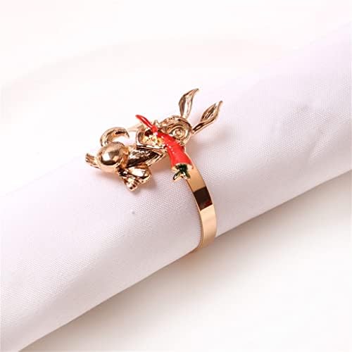 Zhuhw decorativo rabanete de coelho anel de guardanapo anel de fivela de fivela
