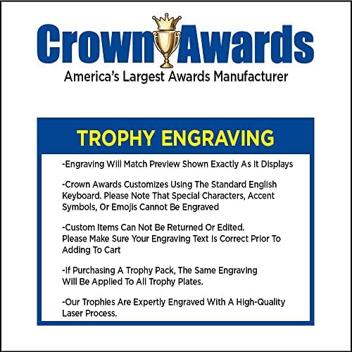 Troféu Campeão Personalizado dos Crown Awards, Troféus de campeão de 7,25 da Copa de Ouro com gravura personalizada gratuita