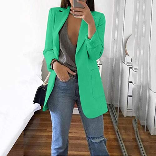 Blazer de trabalho de manga longa para mulheres empresariais