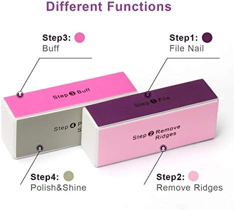 Ahier 10 PCs Buffer de unha, 4 Ways Colorful Uil Art Shiner Polisher Buffing Lixing Arquivos Bloco Manicure Care DIY