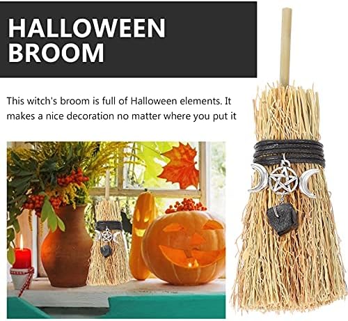 PartyKindom 1PC Halloween Broom Proputure Ball Supply Photo Prop Decoração de vassoura de bruxa para casa/parede/cozinha/decoração da sala