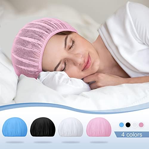 Chuarry 4 PCs Mesh Sleep Bonnet para mulheres dormindo