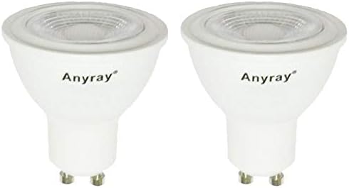 Anyray 2-Bulbs GU10 Lâmpadas LED LED, 5 watts, 45 ° BEAM, 120 volts, iluminação reduzível e embutida, lâmpadas de destaque LED