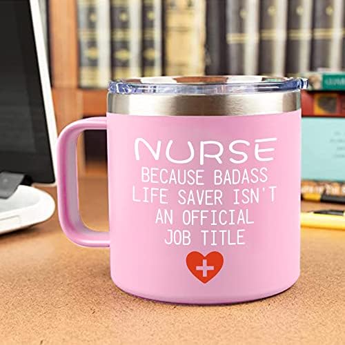 Presentes de enfermagem NBOOCUP para mulheres-Nurse porque o Badass Life Saver não é um título oficial de trabalho inspirador de apreciação enfermagem semana de enfermeira presentes para enfermeira, enfermeira caneca de café presente