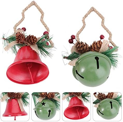 ABOOFAN 2PCS Creative Christmas Iron Bell Pingentes penduram ornamentos de sino favor