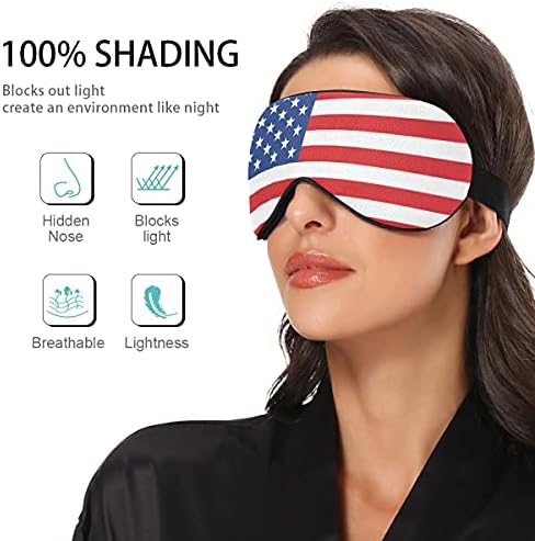 Xigua American Flag Bandeira respirável Máscara de olhos adormecidos, lentamente a capa do sono para o sono para descanso de verão, vendido com contornos elásticos para mulheres e homens viajam