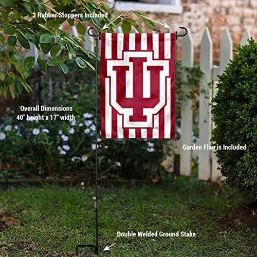 IU Hoosiers Candy Stripe Garden Banner e Stand Stand Stand Set