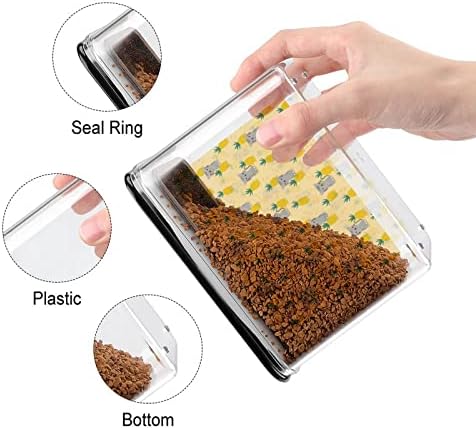 Caixa fofa de gato e abacaxi caixa de armazenamento plástico organizador de alimentos recipientes com tampa para cozinha
