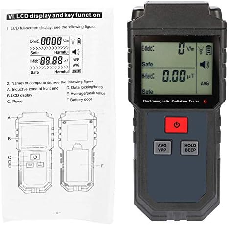 N / B Mão eletromotivo de manutenção medidor de força, detector de radiação eletromagnética iluminada por fundo digital,