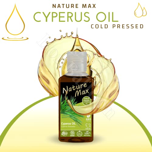 Nature Max Cyperus Oil Organic Natural Indiluted Pure for Hair & Skin Cuidado e qualidade premium prensado a frio