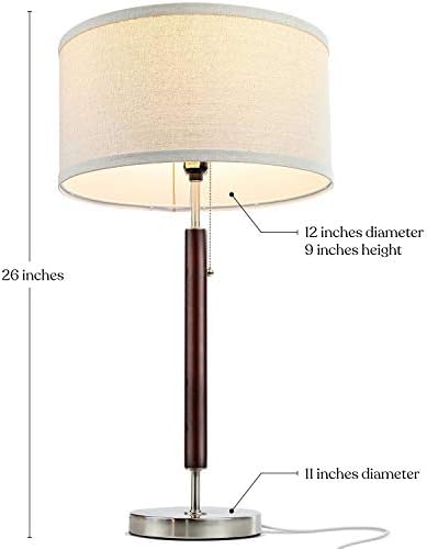 Lâmpada de cabeceira de cabeceira da Brightech Carter - Tabela compacta e lâmpada de leitura de mesa para quarto, sala de estar, escritório