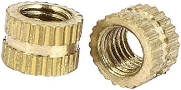 X-dree m5 x 5mm rosca fêmea bronze bronze inserção redonda de rosca de 100pcs (m5 x 5mm hã hembra latón molteado