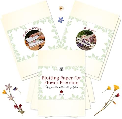 Papel de incêndio para prensa de flores por Berstuk® • Papel de prensa de flores A4 grande • Papel de herbário altamente absorvente