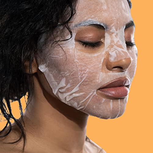 4PK Vitamina C + Máscaras de faces hidratantes de colágeno - Máscara facial premium Cuidados com a pele que deixa a pele reabastecida