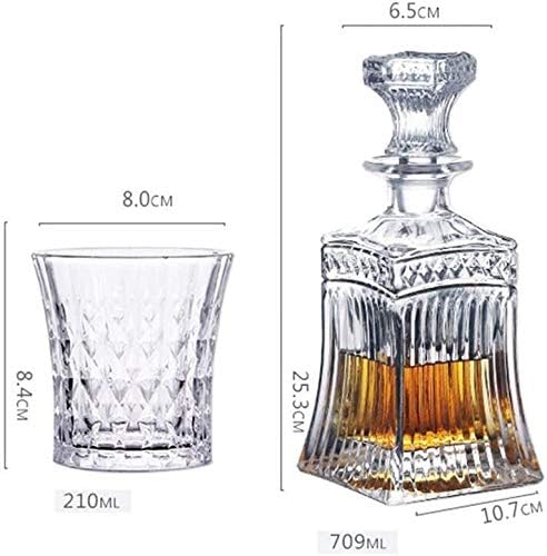 5pc Crystal Whisky Decanter & Whisky Glasses Set Crystal Decanter Set com 4 óculos em caixa de presente elegante exclusiva,