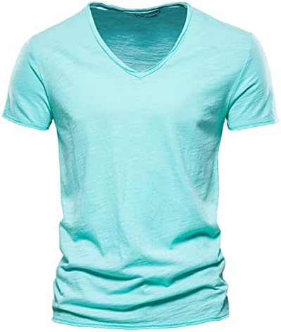 Wenkomg1 camisetas casuais masculinas, camisetas de treino de ginástica de manga curta sólidas