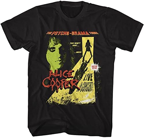 Camiseta preta do drama psicopata de Alice Cooper