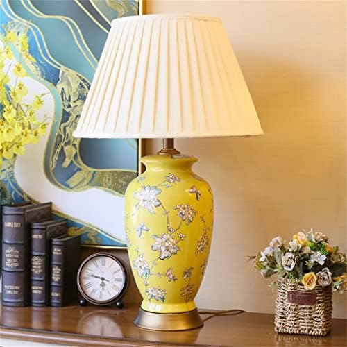 Sdfgh Ceramic Table Lamp Room de estar de estar e pássaro pintada à mão Lâmpada de mesa de cabeceira Lâmpadas decorativas de cabeceira