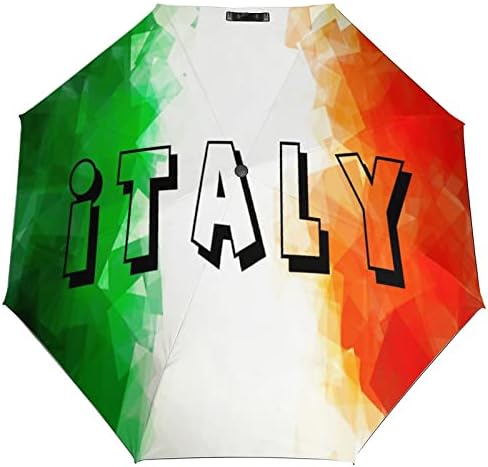 Vintage Itália Flag 3 Folds Umbrella Anti-Uvrove Guarda Aguarda Automática Automática do Vento Automático