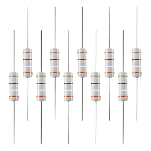 FILECT 30PCS 3,9K OHM Resistor 3W 5% Resistores de filme de óxido metálico Prova de chama de chumbo axial para projetos eletrônicos