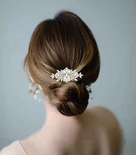 Pente de noiva de cristal de cristal feminino, casamento ou baile de cabelo de pente de cabelo de pente de pente de pente de pente
