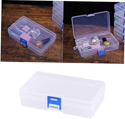 StoBok 10pcs Clear Organizer Box Brinco Organizador Caixa de contas Caixa de contas de armazenamento de plástico Caixa de armazenamento artesanal Organizador de jóias Fazendo jóias de armazenamento Organizador de armazenamento Caixa de armazenamento pp