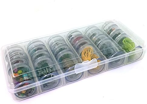 Caixa de armazenamento Paylak 24 Recipientes de parafuso individuais redondos Organizador multifuncional para criar botões de jóias de contas de costura