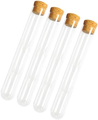 Tubos de teste de vidro Doitool Pequeno terrário 4pcs Tubos de vidro Tubos de cortiça Tool de frascos à prova de vazamentos