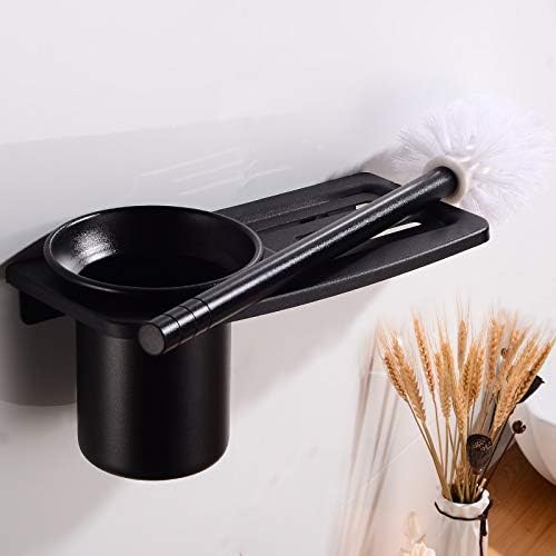 N/A Brush de vaso sanitário doméstico Sem canto morto Conjunto de banheiro banheiro vaso sanitário de parede limpo preto com copo de escova