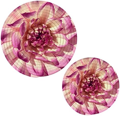 Trivetas de flores rosa para pratos quentes suportes de panela conjunto de 2 peças almofadas quentes para trivetes resistentes ao calor da cozinha para vasos quentes e panelas definidas para a decoração da cozinha da fazenda