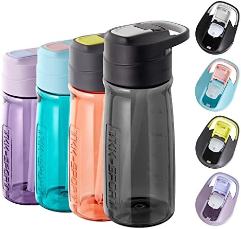 Garrafas de água esportiva infantil com palha para a escola 20 / 27oz Tritan BPA Free Leak Proof Kids Bottles com tampa de bico para viagens ao ar livre Black